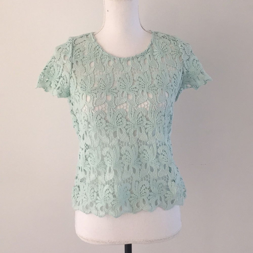 Zara lace top with open back medium